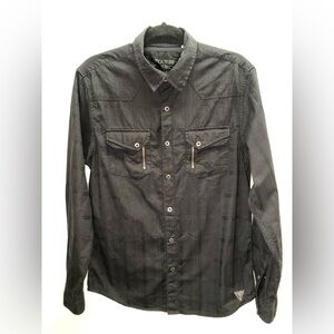 Guess Y2K black long sleeve button down shirt
